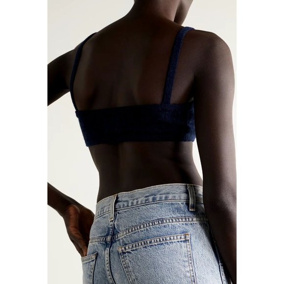 KHAITE Vara Bralette Abyss Dark Blue Cashmere Knit - Picture 4 of 5